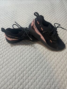 Puma Women's Black Sneakers with Rose Gold Trim